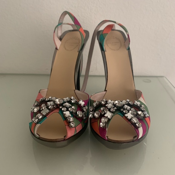 Emilio Pucci Shoes - EMILIO PUCCI CRYSTAL RHINESTONE PUMP HEEL SHOE